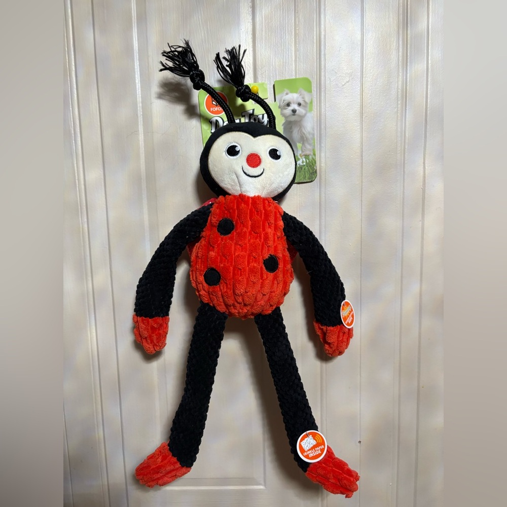 FOFOS Brand New Interactive Ladybug 🐞 18” ” Dog Toy- With Clinker Squeaker
